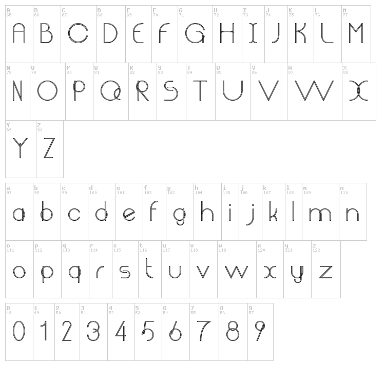 Chempaka font map